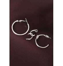 Düğüm Model Gümüş Renk Metal Çoklu Halka Küpe
