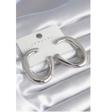 Pirinç Gümüş Renk Halka Model Kadın Küpe