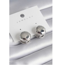 Pirinç Gümüş Renk İşleme Detay Top Model Kadın Küpe