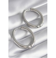 Pirinç Gümüş Renk Halka Model Kadın Küpe