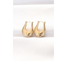 Pirinç Gold Renk Bombeli Küpe
