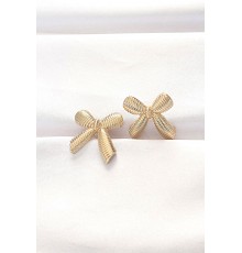 Pirinç Gold Renk Fiyonk Küpe