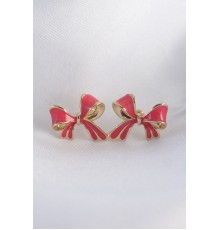 Pirinç Pembe Renk Fiyonk Küpe