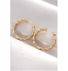 Pirinç Gold Renk Zincir Model Halka Küpe
