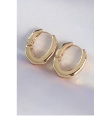 Pirinç Gold Renk Kalın Kemik Model Küpe
