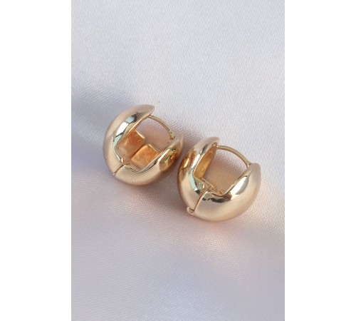 Pirinç Gold Renk İçi Boş Minimal Topçuk Küpe