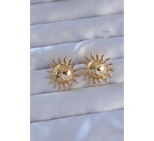 316L Çelik Gold Renk Güneş Model Küpe