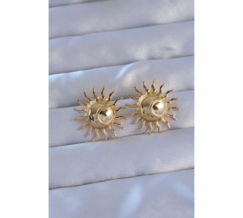 316L Çelik Gold Renk Güneş Model Küpe