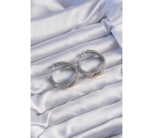 Pirinç Gold Gümüş Renkli Halka Küpe