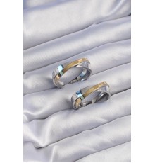 Pirinç Gold Gümüş Renkli Halka Küpe