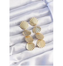 Pirinç Gold Renk Deniz Kabuğu Model Sallantılı Küpe