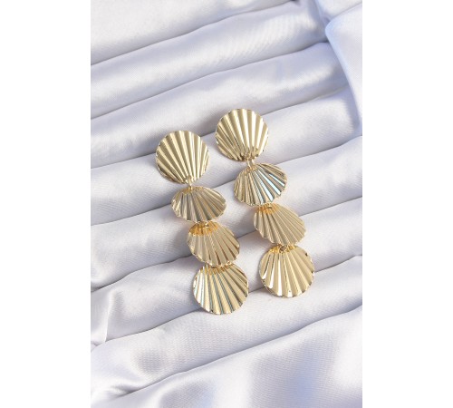 Pirinç Gold Renk Deniz Kabuğu Model Sallantılı Küpe