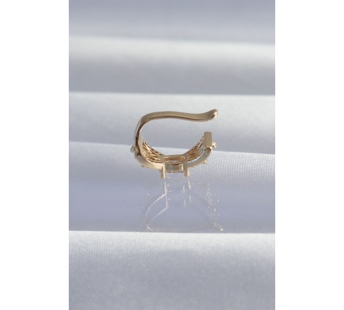 Pirinç Gold Renk Zirkon Taş Kaplama Earcuff Küpe