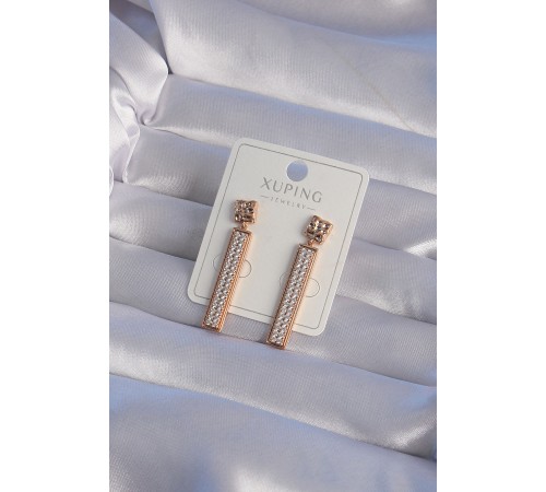 XUPİNG Rose Renk Zirkon Taşlı Su Yolu Küpe