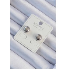 Xuping Gümüş Renk Minimal Bombeli Oval Küpe