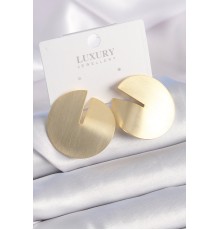 Pirinç Gold Renk Daire Plaka Model Kadın Küpe