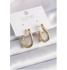 Pirinç Gold Renk Halka Model Kadın Küpe