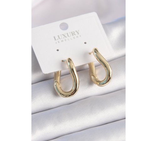 Pirinç Gold Renk Halka Model Kadın Küpe