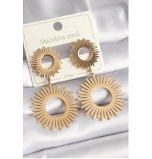316L Çelik Gold Renk Güneş Model Kadın Küpe