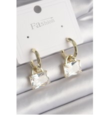 Pirinç Gold Renk Sallantı Zirkon Taşlı Çanta Model Kadın Küpe