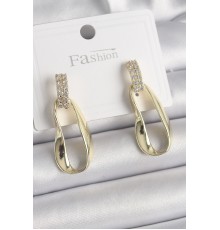 Pirinç Zirkon Taşlı Sallantı Kadın Küpe