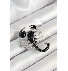 3D Siyah Akrep Figürlü Gümüş Renk Kadın Broş