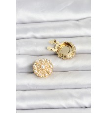 Vintage Model Gold Renk Düğme veya Manşet Broşu