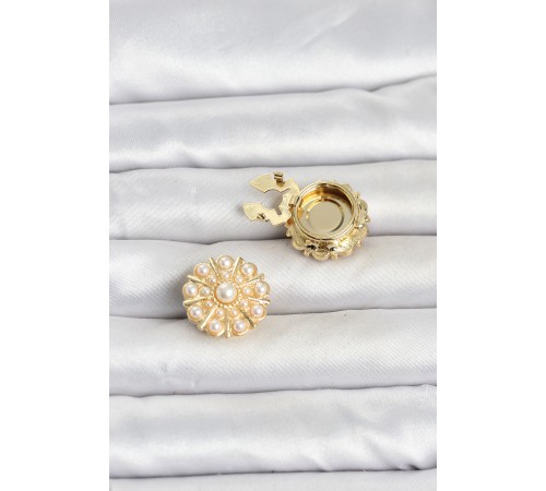Vintage Model Gold Renk Düğme veya Manşet Broşu