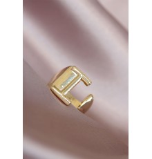 I Harfli Altın Renk Ayarlamalı Metal Kadın Yüzük