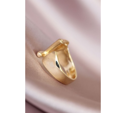 Z Harfli Altın Renk Ayarlamalı Metal Kadın Yüzük