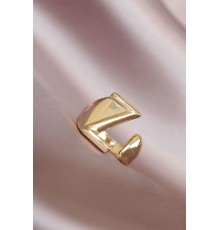 Z Harfli Altın Renk Ayarlamalı Metal Kadın Yüzük