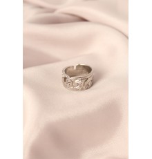Gümüş Renk Metal Taşlı Model Ayarlanabilir Kadın Yüzük