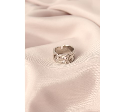 Gümüş Renk Metal Taşlı Model Ayarlanabilir Kadın Yüzük