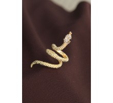 Ayarlanabilir Gold Renk Zirkon Taşlı Yılan Yüzük