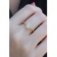 Gold Renk Zirkon Taşlı Kalp Model Charm Pirinç Kadın Yüzük