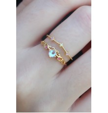 Gold Renk Zirkon Taşlı Taç Model Kadın Yüzük
