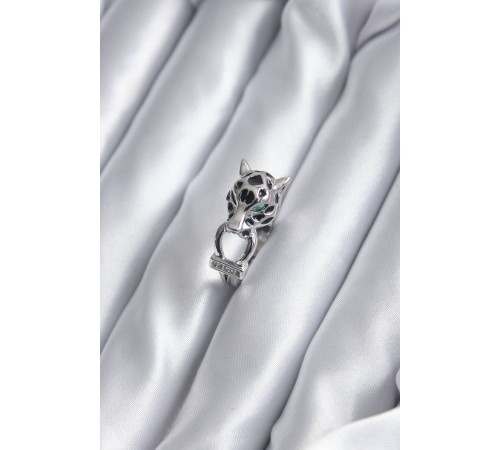 Gümüş Renk Kaplan Model Zirkon Taş Detay VİP Kadın Yüzük