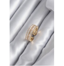 Pirinç Gold Renk Zirkon Taşlı Kadın Yüzük