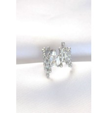 Silver Renk Tırtıklı Kalın Baget Taş Tasarım Ayarlanabilir Yüzük