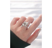 Yıldız Model Silver Renk Ayarlanabilir Yüzük