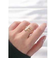 F Harfli Altın Renk Ayarlanabilir Yüzük