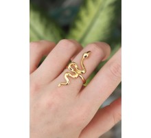 Pirinç Gold Renk Ayarlanabilir Yılan Yüzük