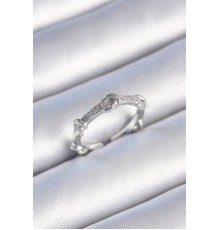 Pirinç Gümüş Renk Zirkon Taşlı Düğüm Model Kadın Yüzük