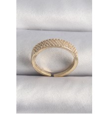 Pirinç Gold Renk Zirkon Taşlı VIP Seri Kadın Yüzük