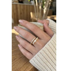 Pirinç Gold Renk Zirkon Taş Detaylı Yılan Model Ayarlanabilir Yüzük