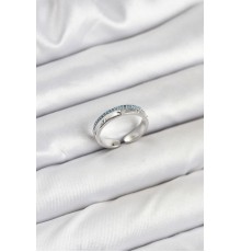 Pirinç Gümüş Renk Sıralı Zirkon Taşlı Kutup Yıldızı Model Kadın Yüzük