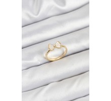 Pirinç Gold Renk Fiyonk Model Kadın Yüzük