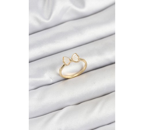 Pirinç Gold Renk Fiyonk Model Kadın Yüzük