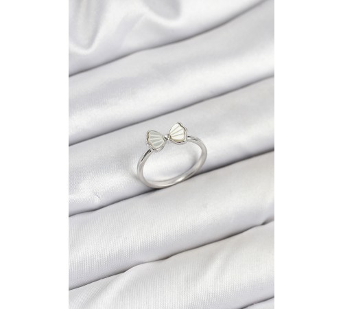 Pirinç Gümüş Renk Fiyonk Model Kadın Yüzük