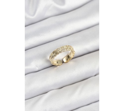 Pirinç Gold Renk Zirkon Taşlı Sırım Kadın Yüzük